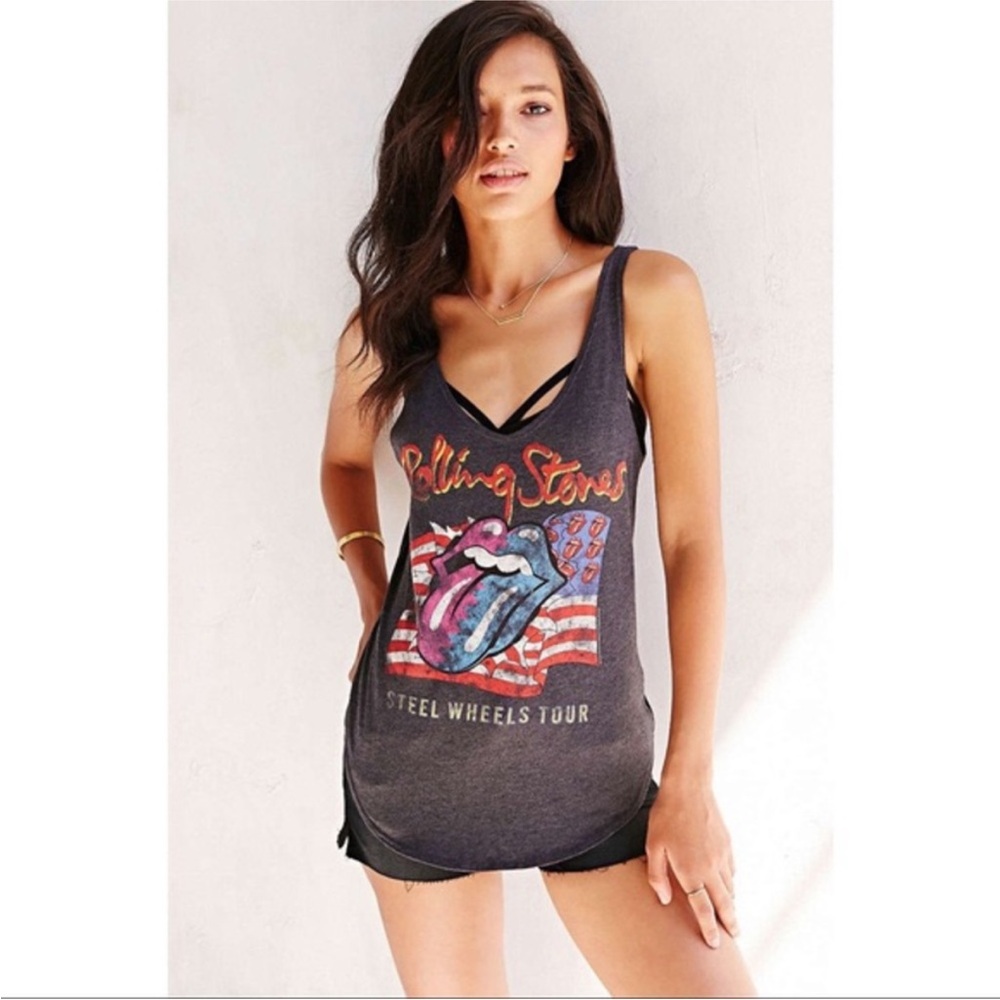 Bravado Rolling Stones Steel Wheels Tour Graphic Tank Top Size Medium